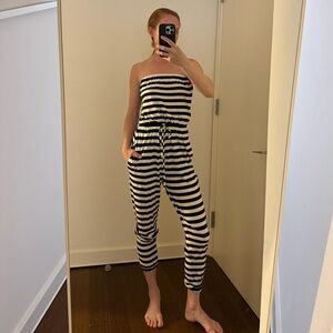 Diane Von Furstenberg Black and White Striped jumpsuit